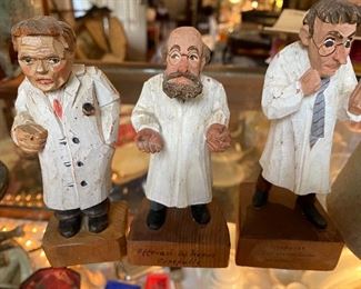 Antique wood physicians from Switzerland. Hummel