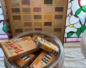 Vintage Dye boxes and sample boards
