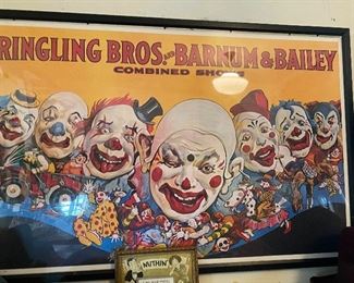 Vintage framed Ringling Bros. And Barnum Bailey circus print