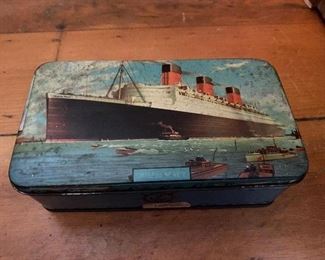 Antique Titanic tin box