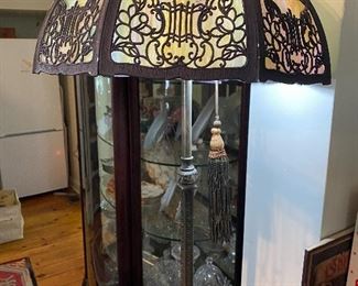 Beautiful antique slag glass floor lamp