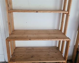 Wood shelving. We have two
