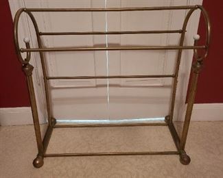 Brass quilt/blanket rack