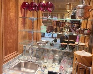 Barware ~ includes Hamms & Coca Cola glasses