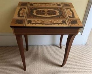 115. Inlaid Wood Accent Table (14" x 11" x 17") (as is)