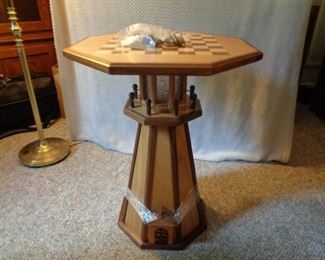 Lighthouse checkers/chess table