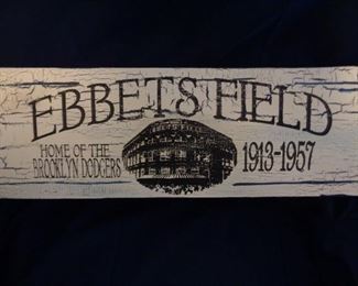 Ebbets Field wooden sign