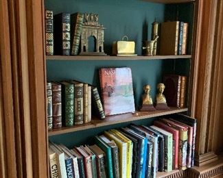 Leather books and other; brass