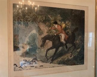 Fox Hunting Scene "Chasseur Egare" by Carle Vernet