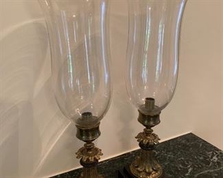 Pair of brass candle stands