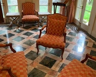 Set of 4 checker board chairs