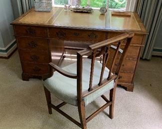 Leather top desk -Baker furniture