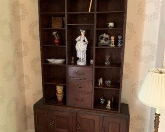 Unusual wooden display shelf