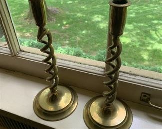 Brass twist candle sticks