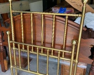 Pair of brass twin beds