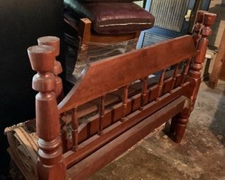 Large, hand made bed -antique