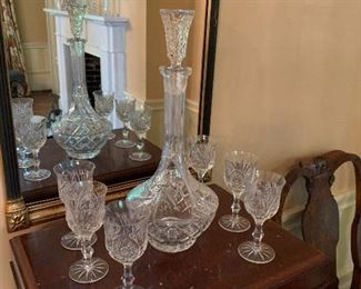 Cut crystal decanter set