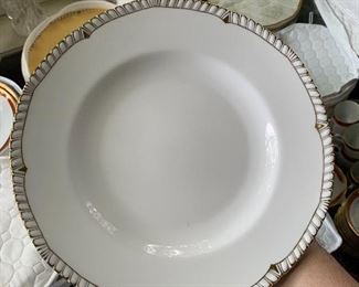 Derby China set, Prince Consort pattern; white with gold rim
