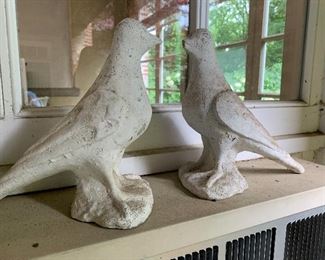 Pair of concrete birds