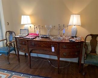 Buffet -please note, lamps are not offered in this sale. Gorham, Reed and Barton Sterling candle sticks