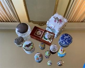 China and assorted trinket boxes