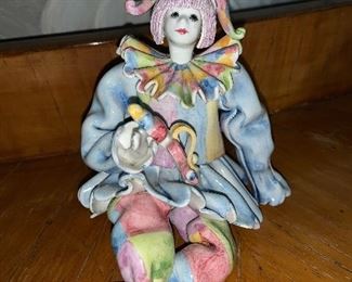 Italy italian pottery clown figurine Gump's San Francisco