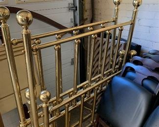 Pair of brass twin beds, no side rails