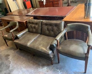 Mad Men mid century leather Hickory NC office furniture