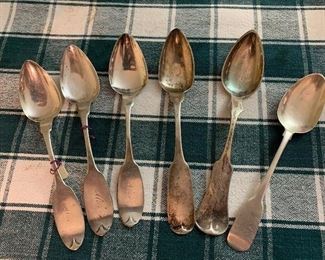 Over 60 19th century coin silver spoons