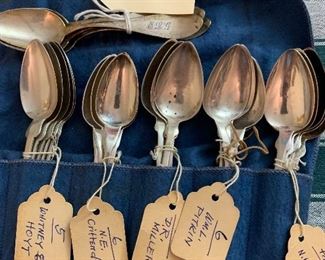 Over 60 19th century coin silver spoons