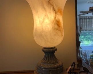 Pair Alabaster lights