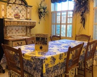 The owner recreated Claude Monet's Giverny Kitchen . Items are for sale. Harvest Table 