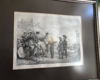 one of a set of antique prints of Napoleon's battles