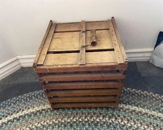 Antique wooden egg box, crate. 