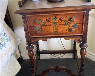Antique hand painted outstanding table with drawers.