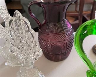 Vintage crystal perfume bottles.