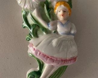 Antique porcelain wall pocket.