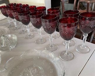 Red wine goblets.