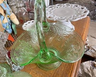 Vintage green glass.