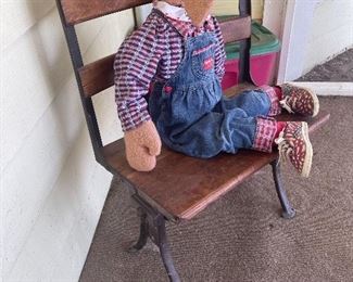 Vintage children's, doll bench. 