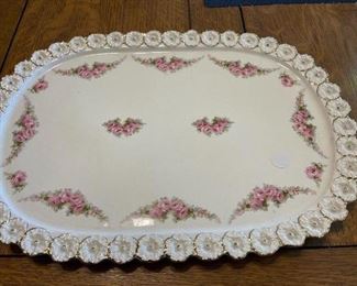Fine porcelain floral serving platter.