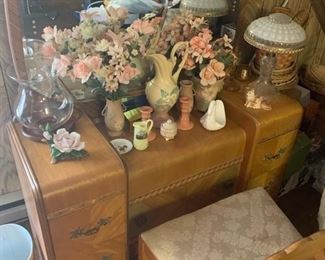 Waterfall Dresser And Chair (Part Of A Bedroom Group)