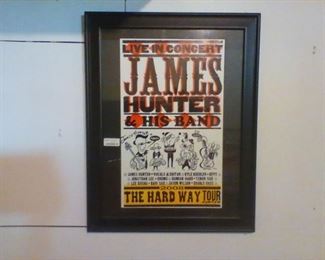 James Hunter Concert Poster Signed Framed