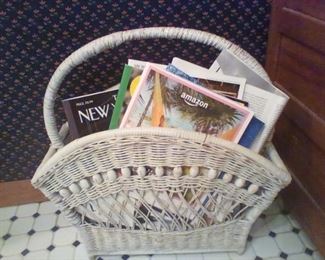 Wicker magazine rack