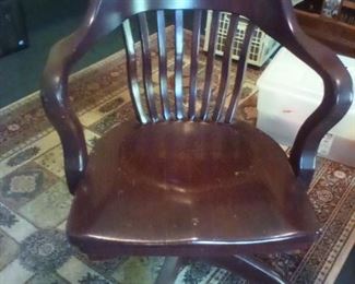 Oak office swivel chair