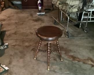 Piano Stool with brass feet