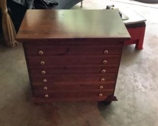 6 Drawer Pine Side Table