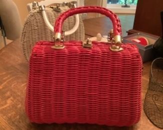 Red Wicker Purse