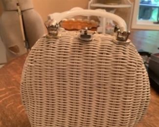 White Wicker Purse