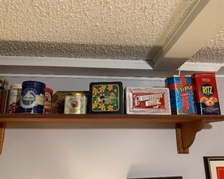 Large assortment of collector tins
